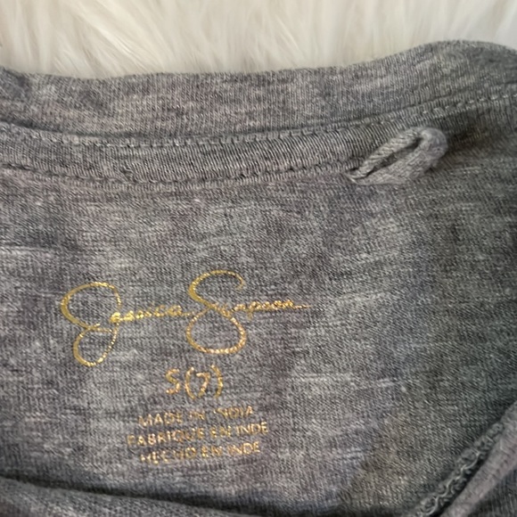 Jessica Simpson Girls Gray Top W/ Pocket/Bow Size Small (7) - Picture 3 of 4